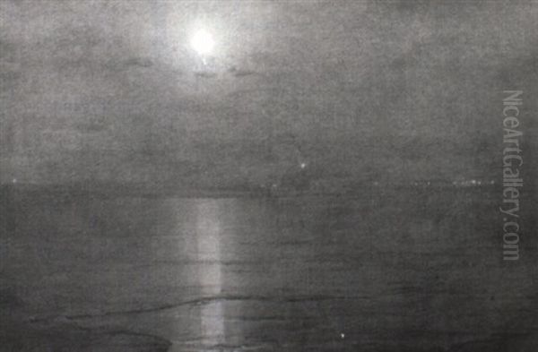 Clair De Lune Sur La Mer Oil Painting by Alexander Thomas Harrison