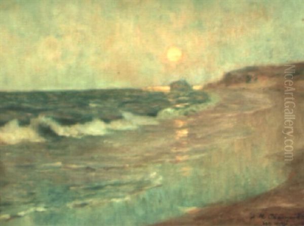 La Vague Au Clair De Lune Oil Painting by Alexander Thomas Harrison