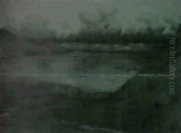 Sunset Oil Painting by Alexander Thomas Harrison