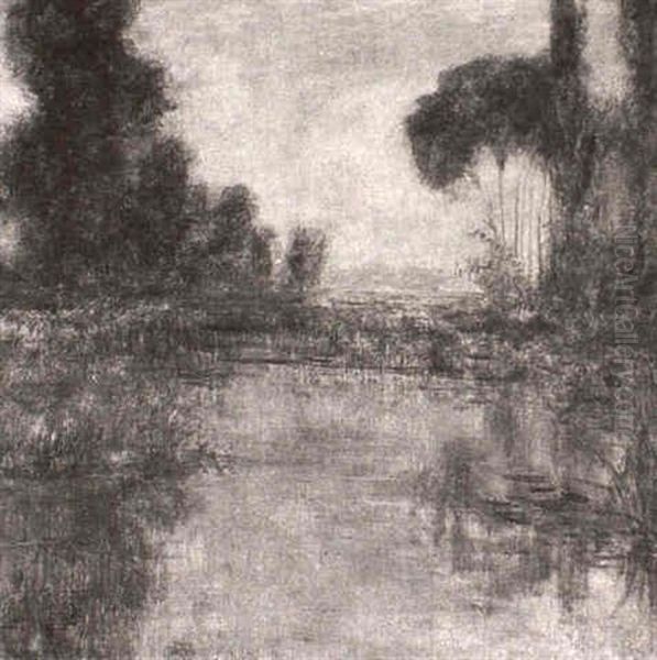 River Oil Painting by Alexander Thomas Harrison