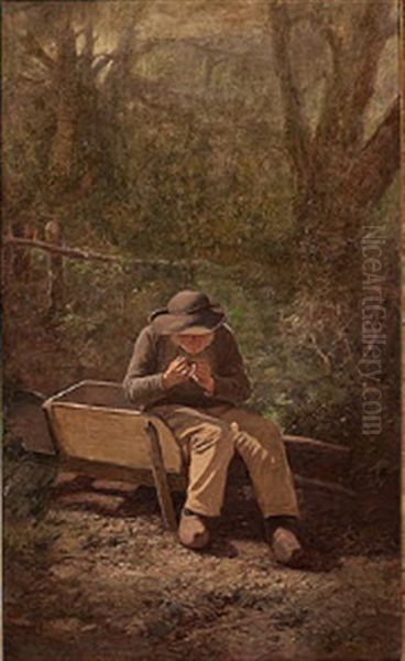 Man With Pipe Oil Painting by Lovell Birge Harrison