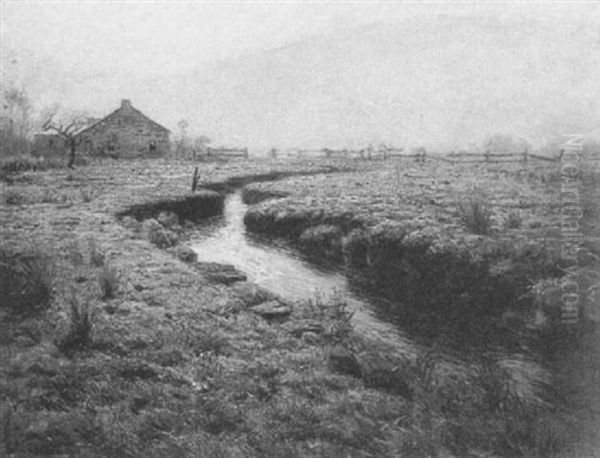 A Frosty Morning Oil Painting by Lovell Birge Harrison