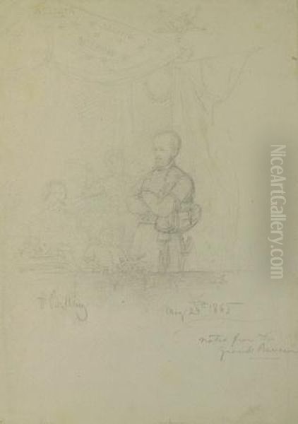 Generals Logan And Sherman At The Grand Review Oil Painting by Ole Peter Hansen Balling