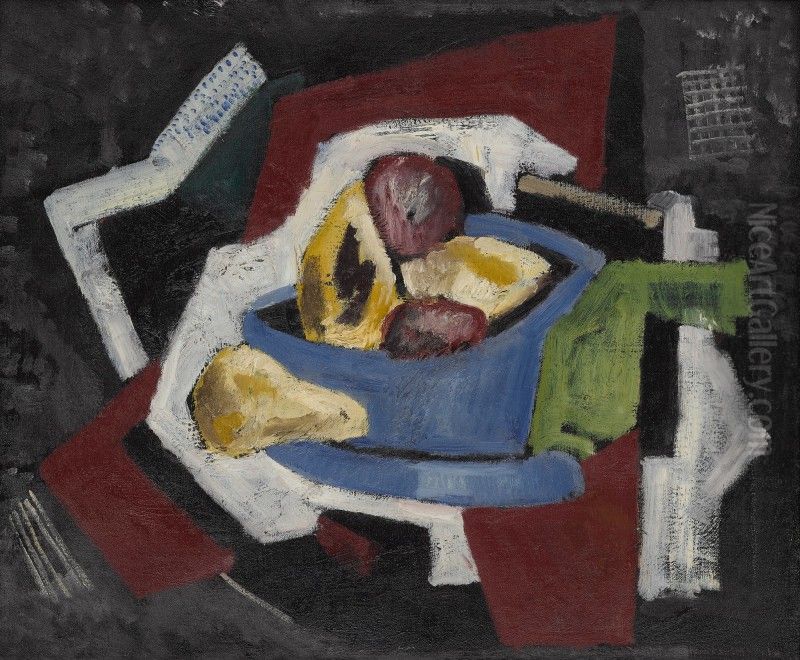 Still Life With Blue Bowl Oil Painting by Marsden Hartley
