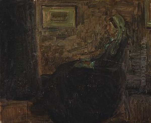 Arrangement In Grey And Black Oil Painting by Oluf Hartmann