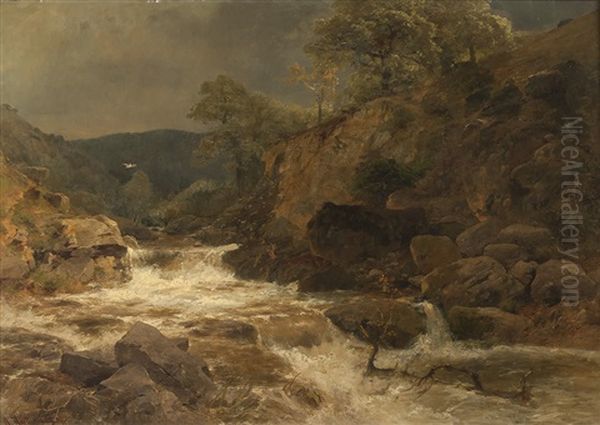 Gebirgsbach Oil Painting by Heinrich Hartung the Elder