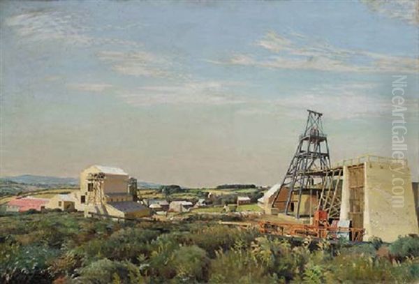 The Lady, Wheal Reeth Tin Mine, Breage, Cornwall Oil Painting by Harold Harvey