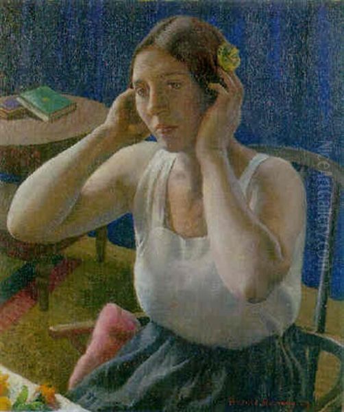 The Dressing Table Oil Painting by Harold Harvey