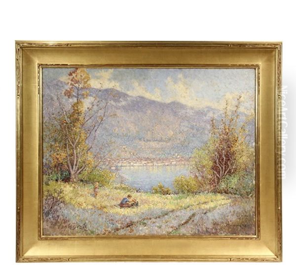 Family Outing (lake Garda) Oil Painting by James Taylor Harwood