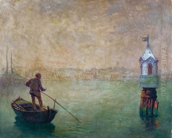 Chioggia Partjainal Oil Painting by Gyula Hary