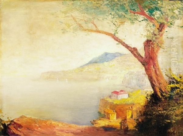 Napoly Kornyeki Tengerpart - Sorrento (seaside By Naples - Sorrento) Oil Painting by Gyula Hary