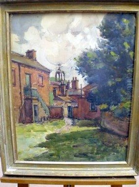 Courtyard Leading To Rear Of Buildings Oil Painting by Hurst Balmford