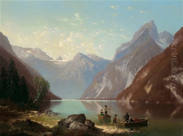 Motiv Vom Konigssee Oil Painting by Carl Hasch