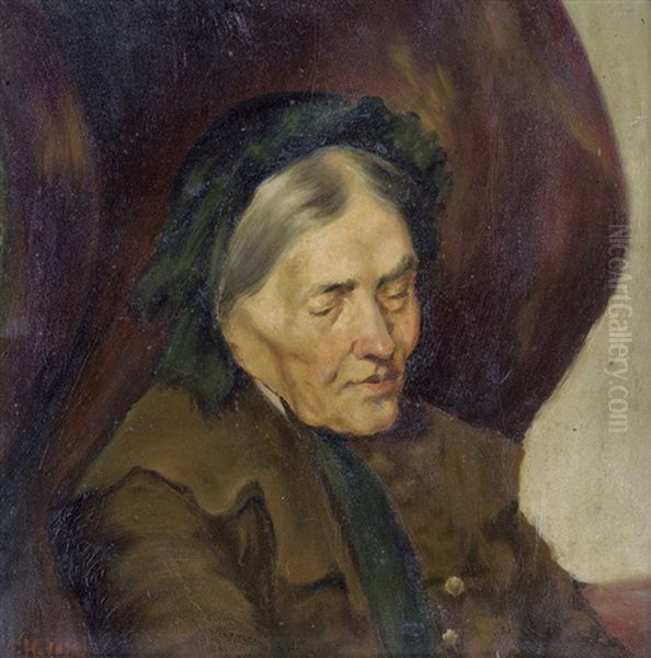 Bildnis Einer Schwarzwaldbauerin Mit Dunkler Haube Oil Painting by Wilhelm Hasemann
