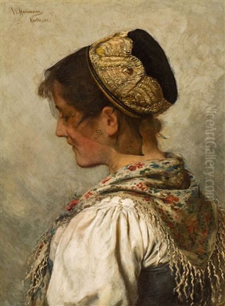 Die Muhlenbacherin Oil Painting by Wilhelm Hasemann