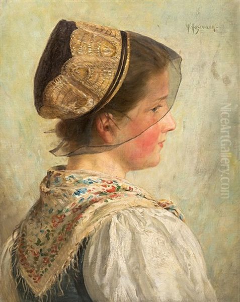 Muhlenbacherin Oil Painting by Wilhelm Hasemann