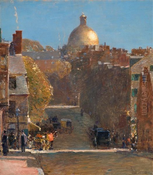 The Japanese Parasol Oil Painting by Childe Hassam