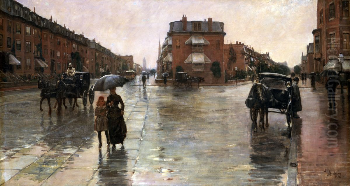 Rainy Day, Boston Oil Painting by Childe Hassam