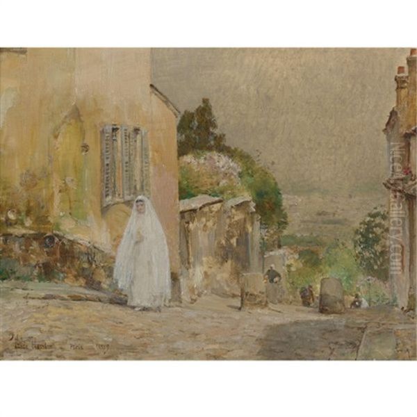 Spring Morning, Rue Mt. Cenis Montmartre Oil Painting by Childe Hassam