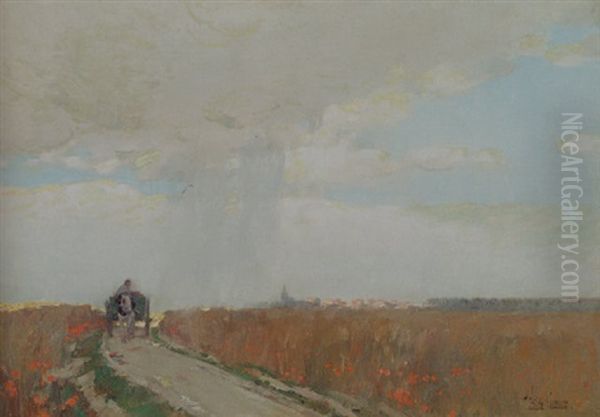 A Field In France Oil Painting by Childe Hassam