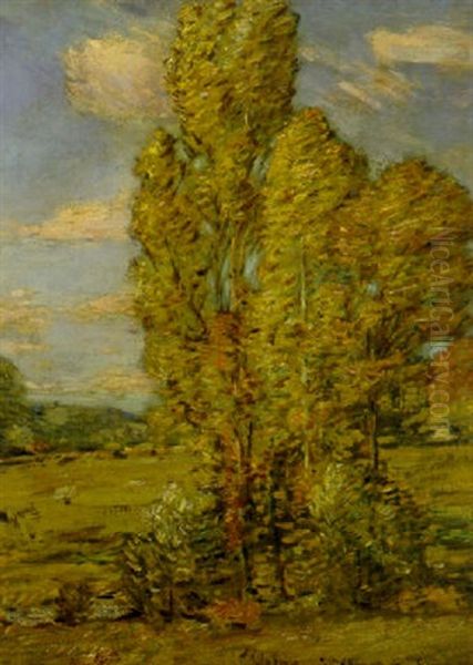 October Landscape Oil Painting by Childe Hassam