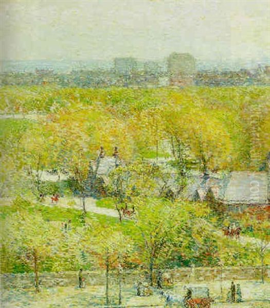 Across The Park Oil Painting by Childe Hassam