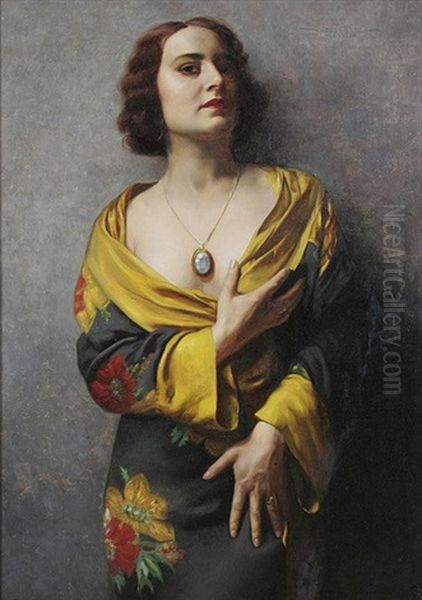 Im Kimono Oil Painting by Hans Hassenteufel