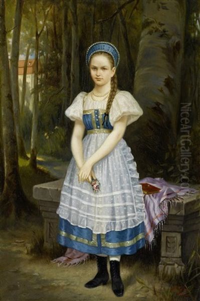 Bildnis Der Tochter Des Kunstlers Oil Painting by Woldemar Hau