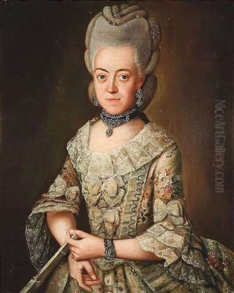 Portrait Der Maria Christina Von Keget In Hofischer Galakleidung Oil Painting by Friedrich Ludwig Hauck
