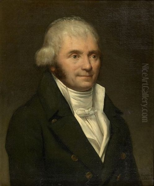 Portrait D'homme Au Jabot Oil Painting by Hortense Haudebourt Lescot