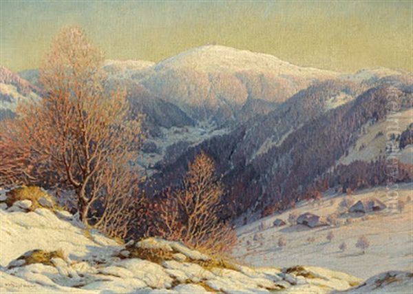 Schwarzwaldlandschaft Oil Painting by Karl Hauptmann