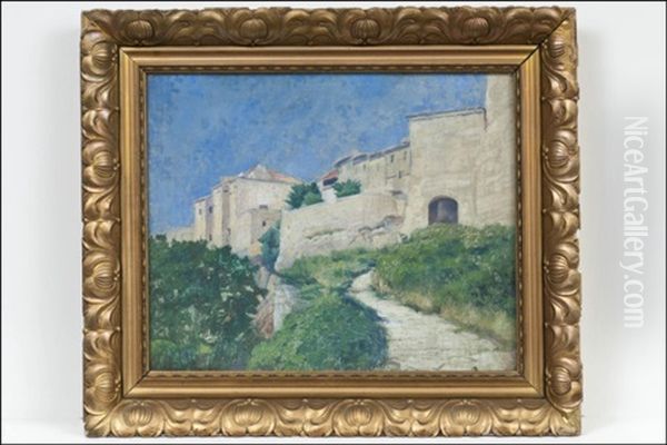 Maisema Italiasta - Italienskt Landskap Oil Painting by Werner Von Hausen