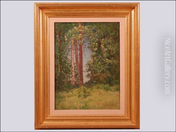 Kukkiva Pihlaja Oil Painting by Werner Von Hausen