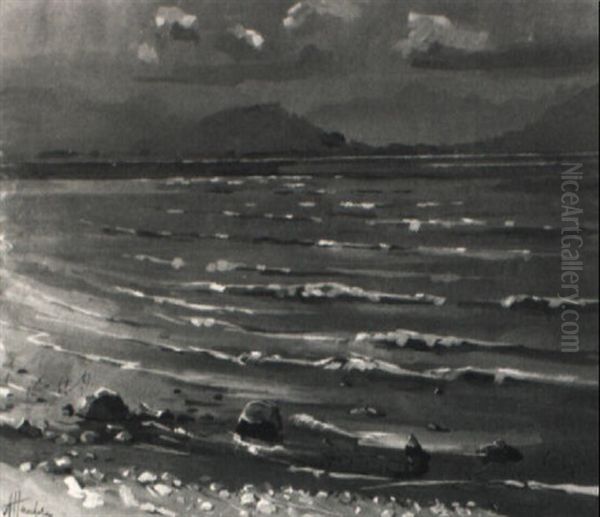 Morgenstimmung Am Chiemsee Oil Painting by Alfred Haushofer