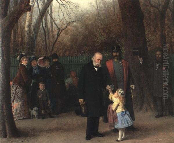Erzherzog Franz Karl Im Prater Oil Painting by Rudolf Hausleithner
