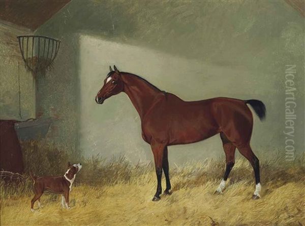 A Stable Friendship Oil Painting by Edmund Havell Jnr.