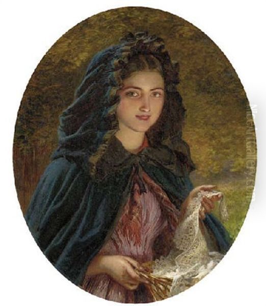 The Lace Seller Oil Painting by Edmund Havell Jnr.