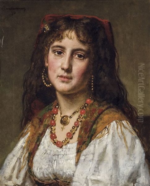 Femme Italienne Oil Painting by Pieter van Havermaet