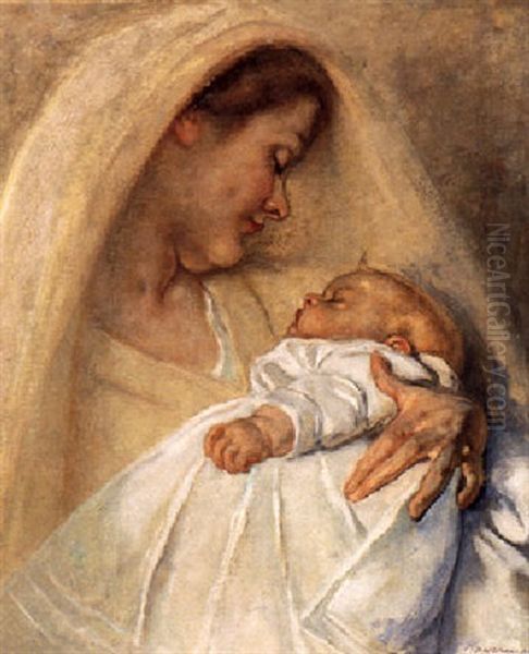 Maternity Oil Painting by Hendrik Johannes Haverman