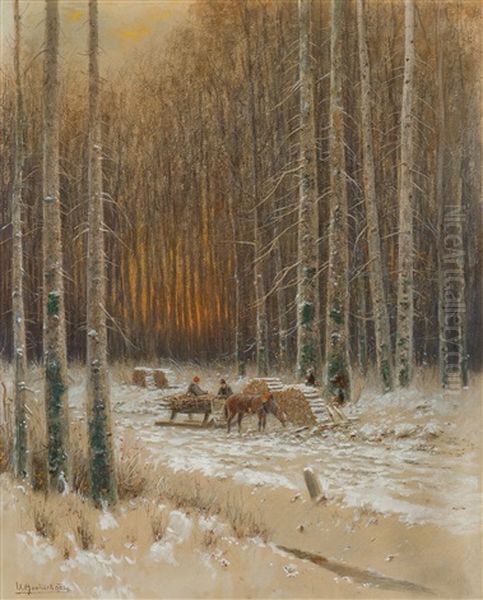 Waldarbeit Oil Painting by Vincenz Havlicek