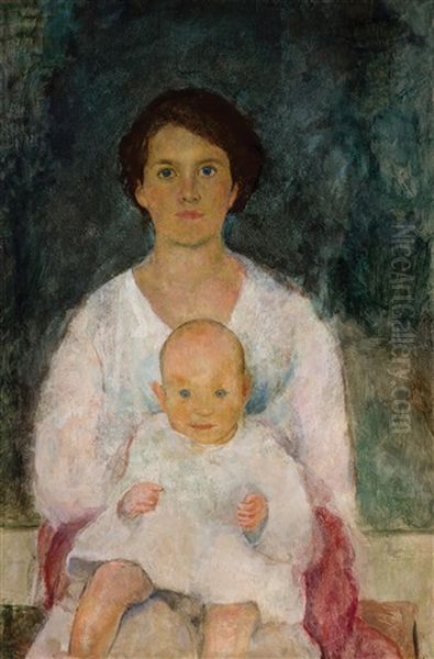 Mother And Child Oil Painting by Charles Hawthorne