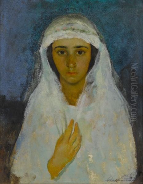 Acampora (girl Dressed For Communion) Oil Painting by Charles Hawthorne