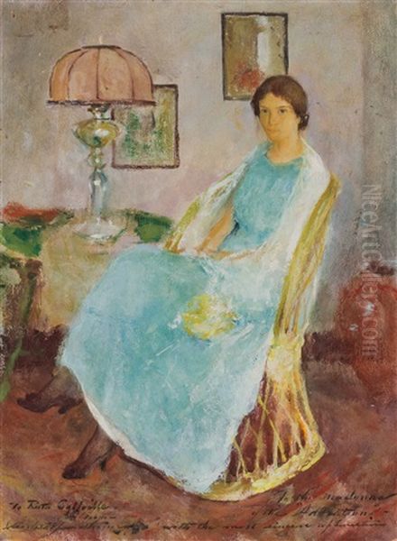 Lady In A Wicker Chair Oil Painting by Charles Hawthorne