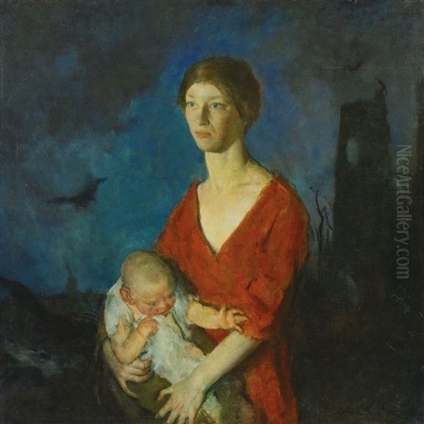 Belgium (mother And Child) Oil Painting by Charles Hawthorne