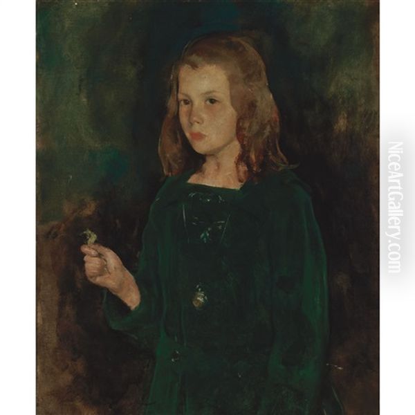 Girl In Green Oil Painting by Charles Hawthorne
