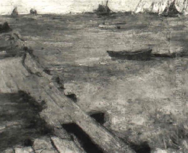 Habor Scene With Figures And Boats Oil Painting by Charles Hawthorne