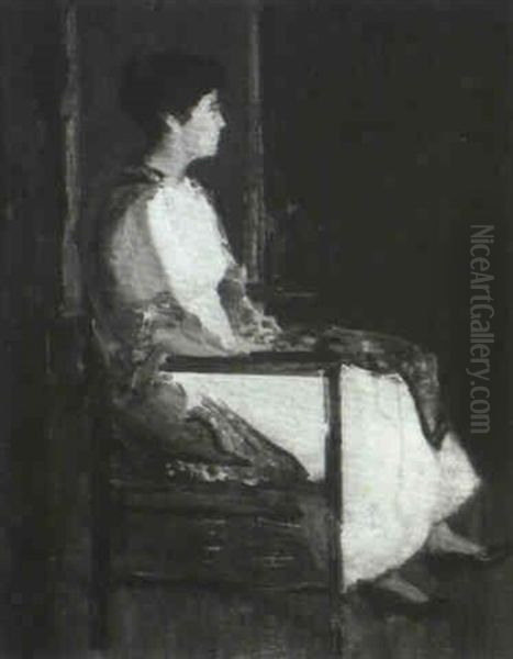 Seated Woman In Profile Oil Painting by Charles Hawthorne
