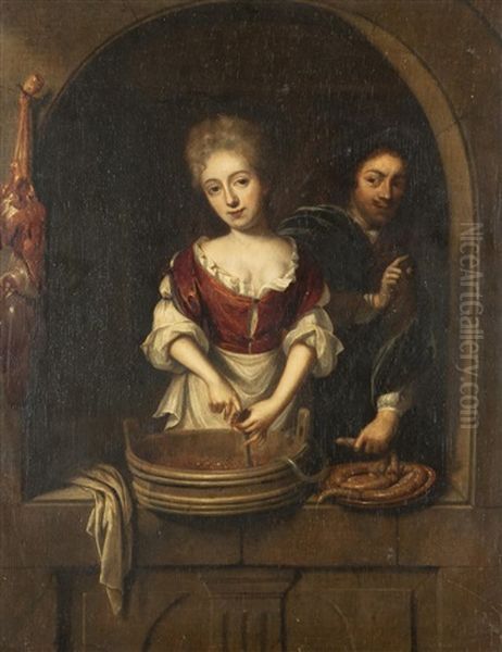 Stopfen Der Wurste Oil Painting by Reinier De La Haye