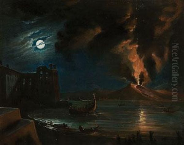 Eruzione Notturna Oil Painting by Paul Balze