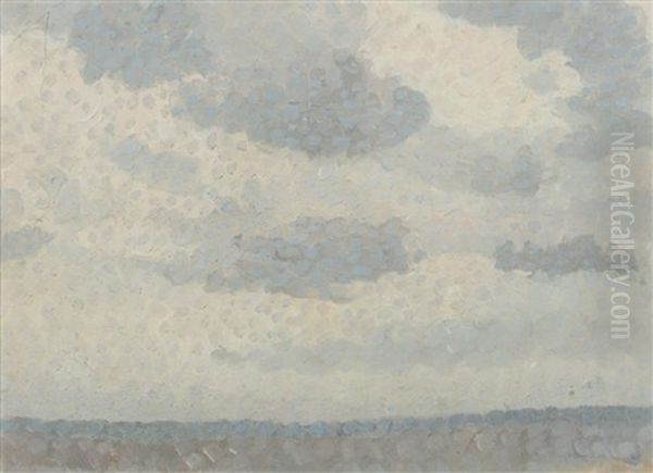 Etude De Ciel Gris, Vers 1888-89 Oil Painting by Louis Hayet